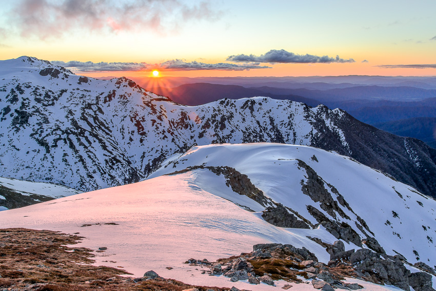 Sunset over Townsend Spur from Carruthers Peak 30x20 inch Tom Adjust LR & Sharpen PS